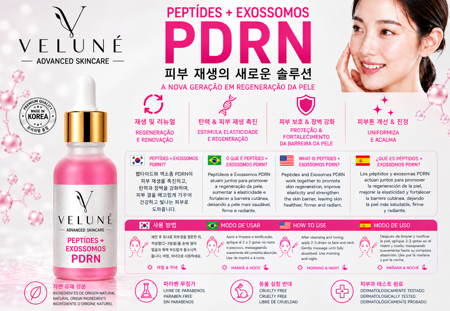 VELUNÉ PDRN Peptídeos + Exossomos