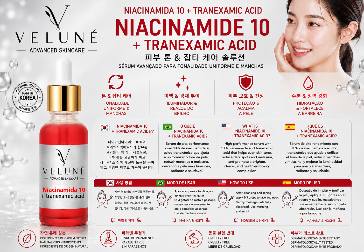 VELUNÉ Niacinamida 10 + Tranexamic Acid